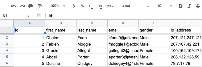default frozen rows